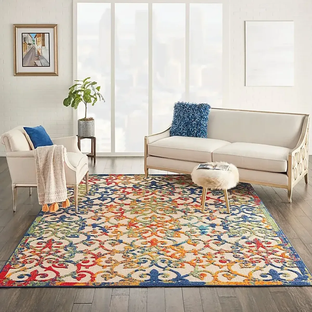 Drayce Multi 5' x 8' Indoor/Outdoor Rug