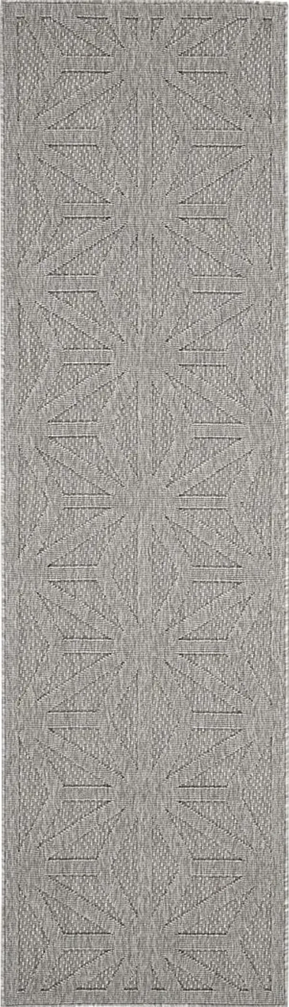 Clarene Light Gray 2'2 x 7'6 Runner Indoor/Outdoor Rug