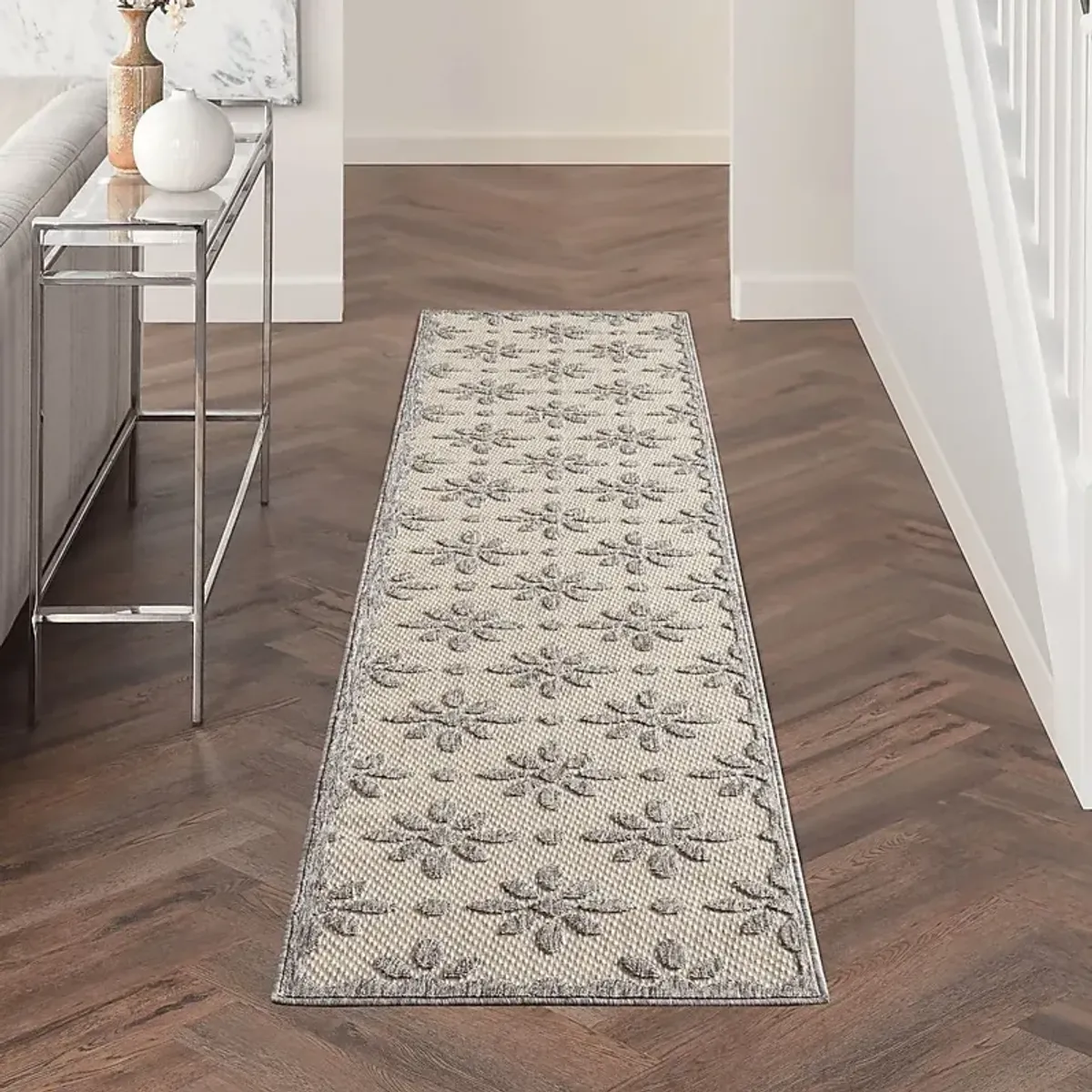 Fennie Cream 2'2 x 7'6 Runner Indoor/Outdoor Rug