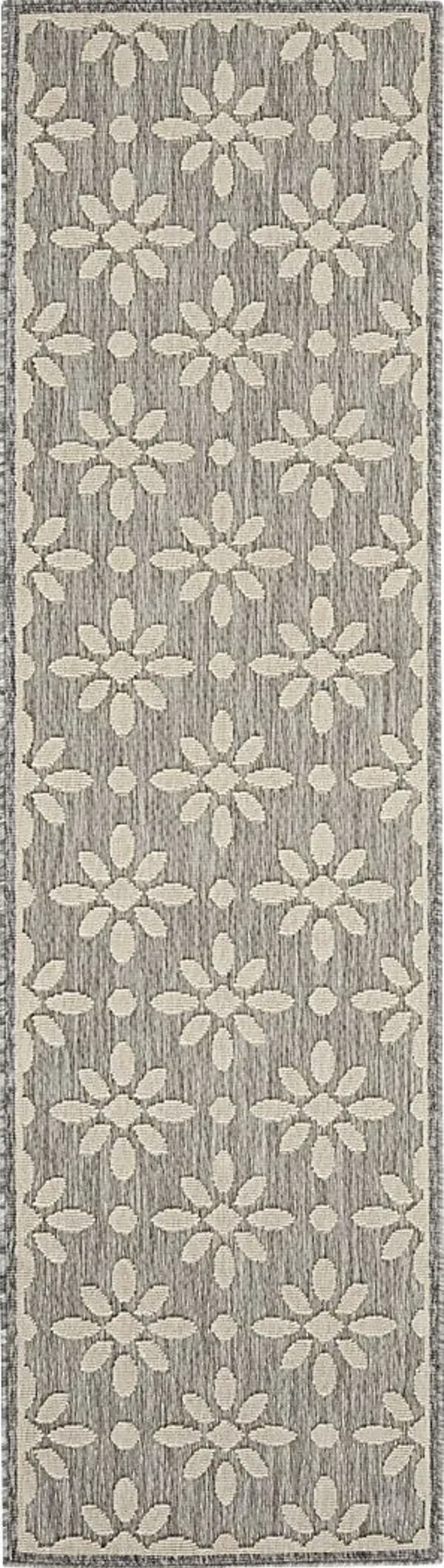 Fennie Gray 2'2 x 10' Runner Indoor/Outdoor Rug