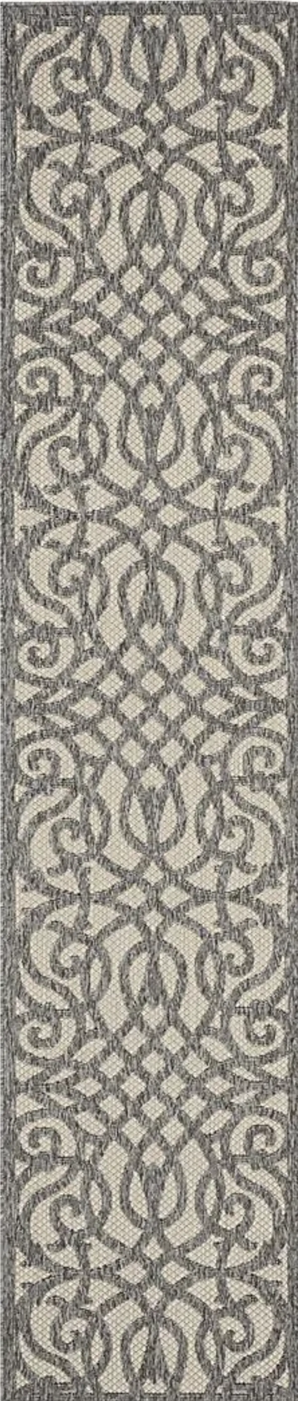 Cammie Gray 2'2 x 7'6 Runner Indoor/Outdoor Rug