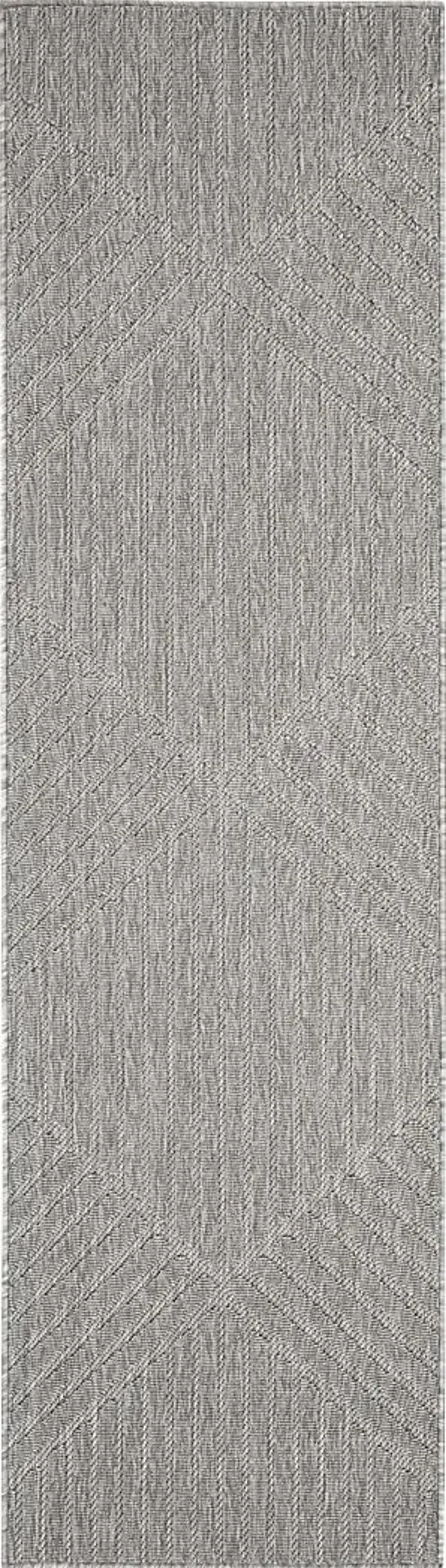 Elize Light Gray 2'2 x 10' Runner Indoor/Outdoor Rug