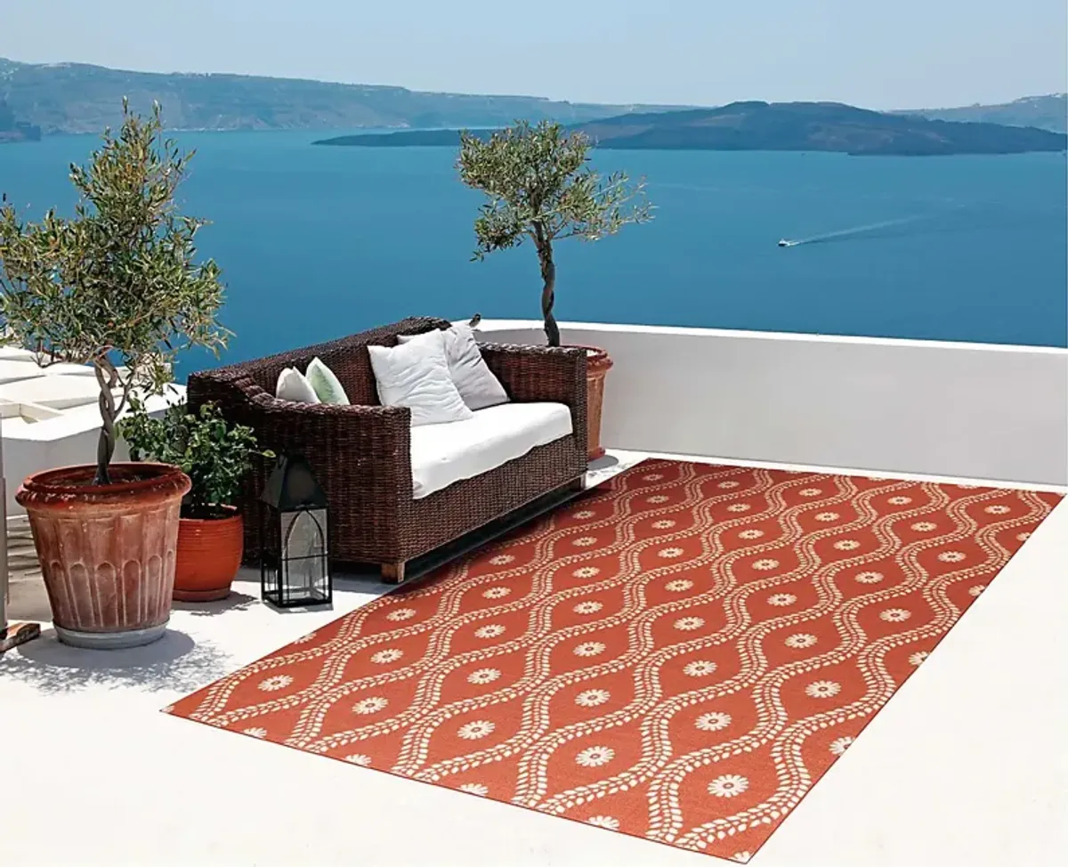 Lalitha Rust 8' x 11' Indoor/Outdoor Rug