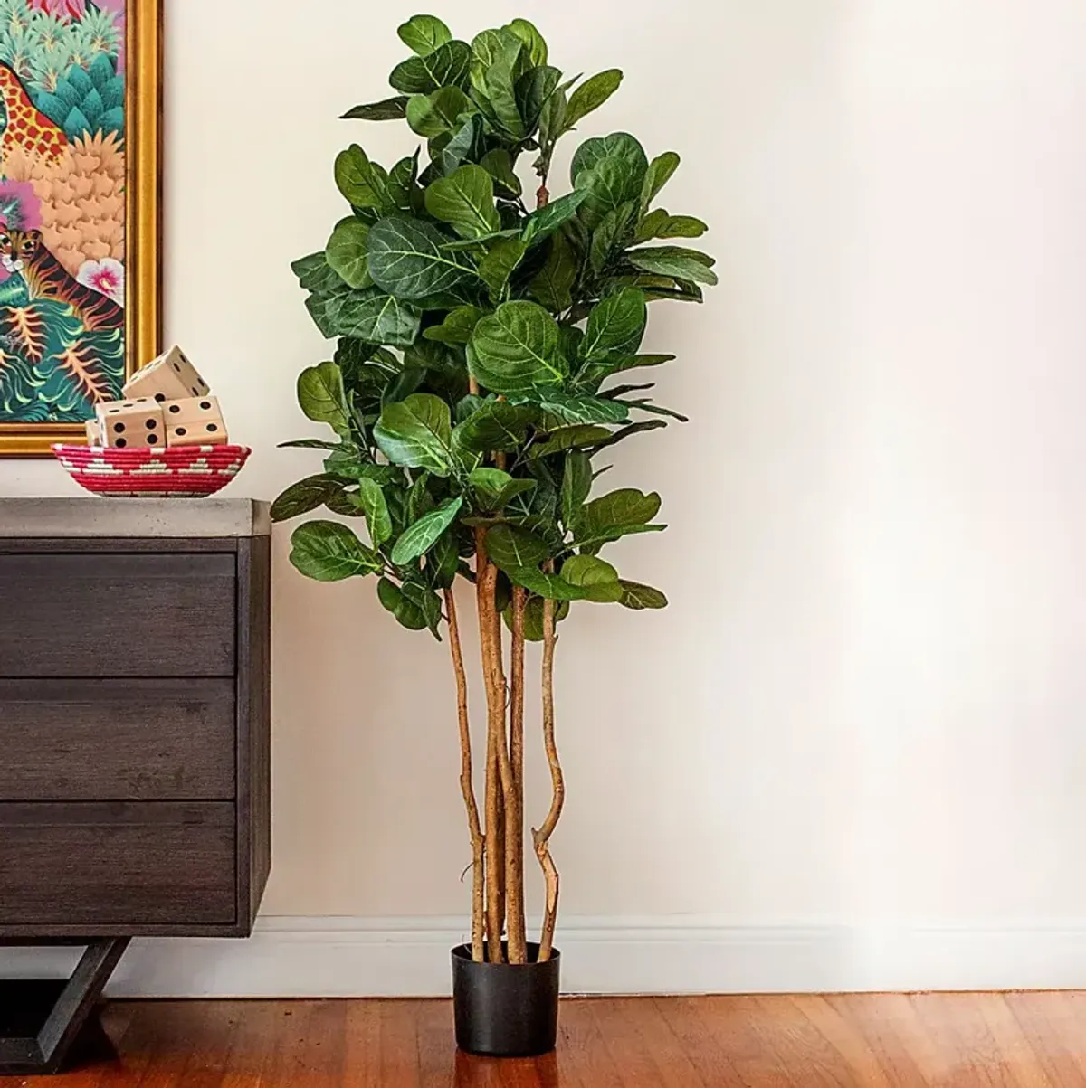 Kaiyah Green Fiddle Leaf Silk Tree