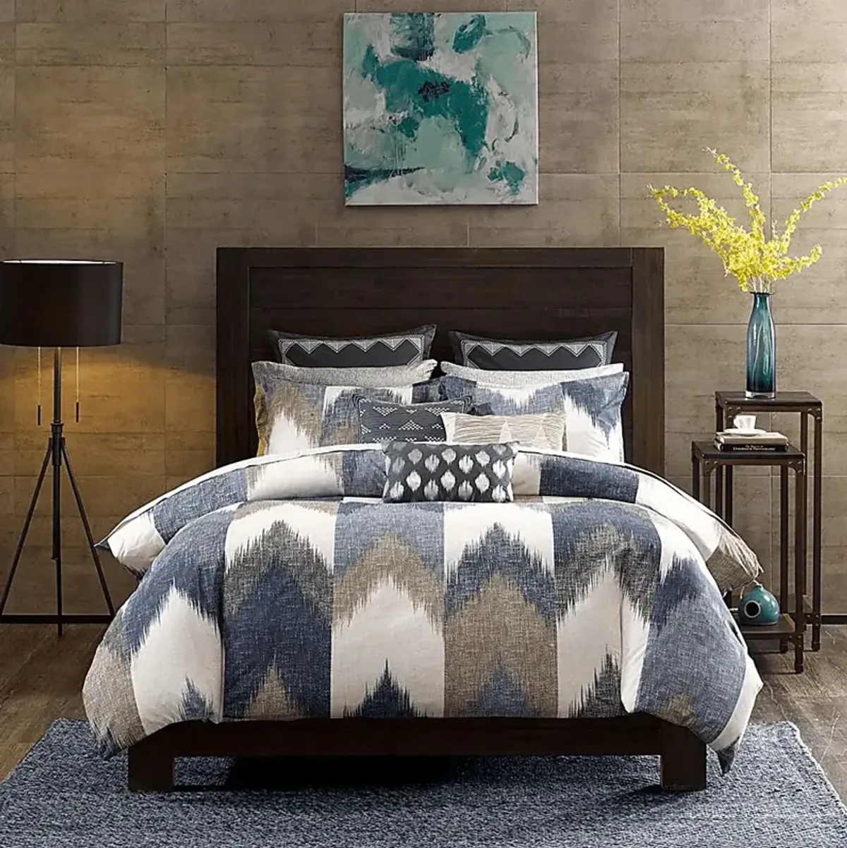 Santro Navy 3 Pc King/California King Comforter Set