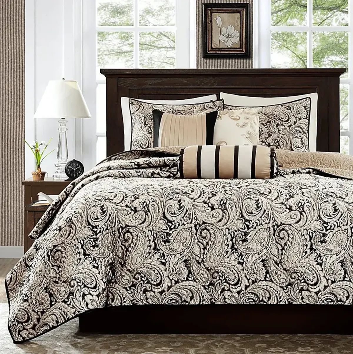 Zandria Black 6 Pc King Coverlet Set