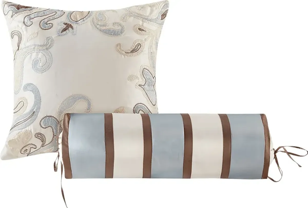 Zandria Blue 5 Pc King Bedspread Set