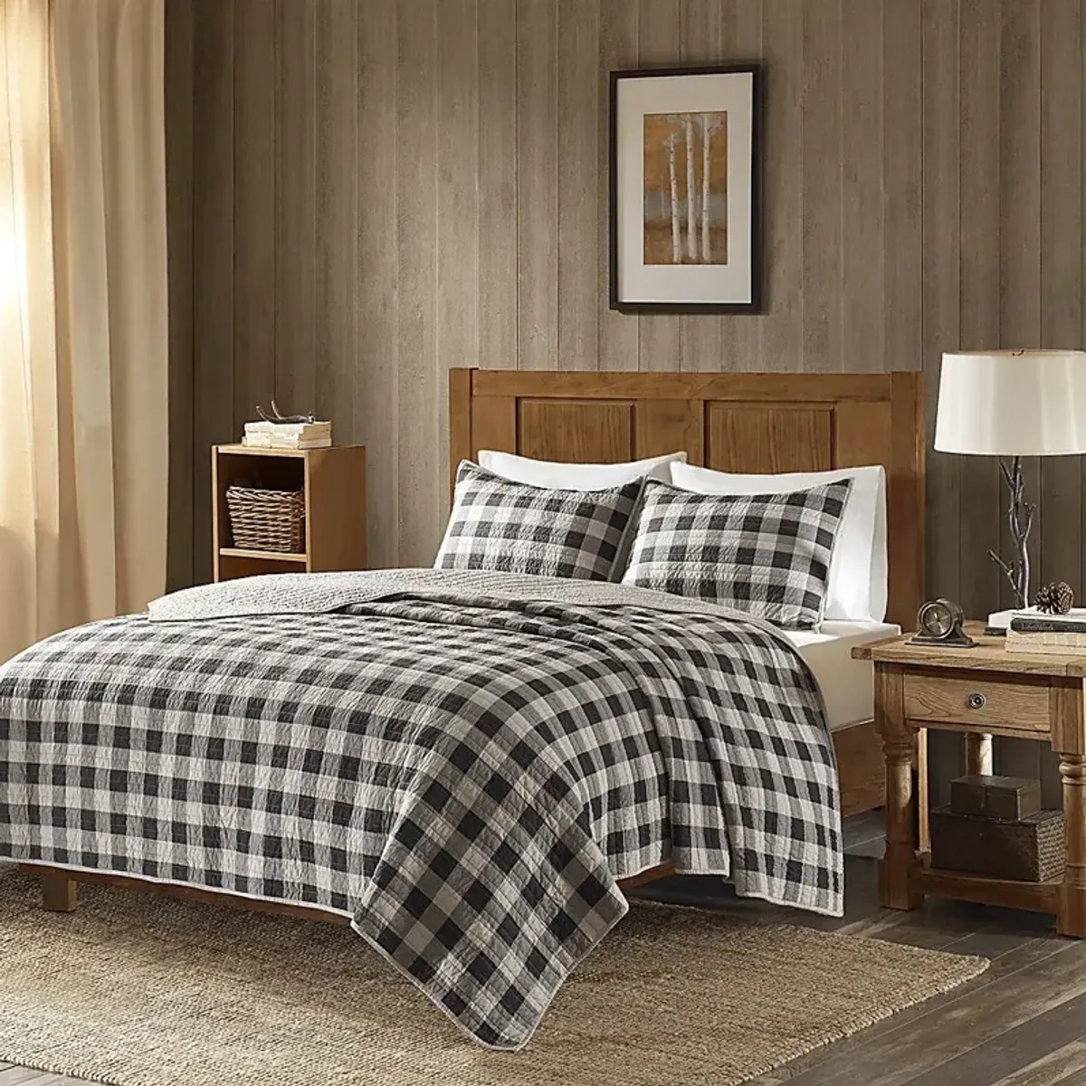 Alando Gray 3 Pc King Quilt Set