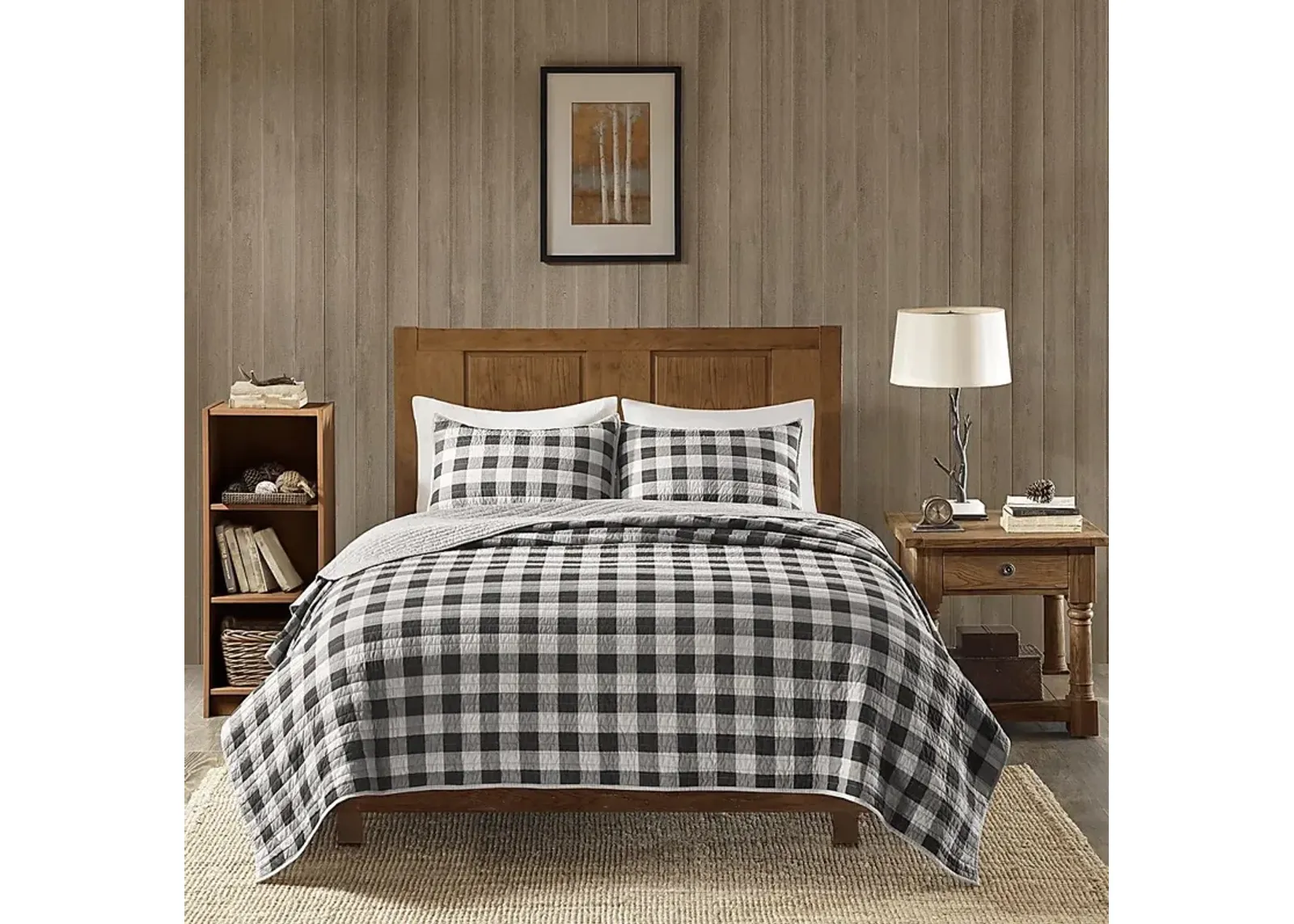 Alando Gray 3 Pc King Quilt Set