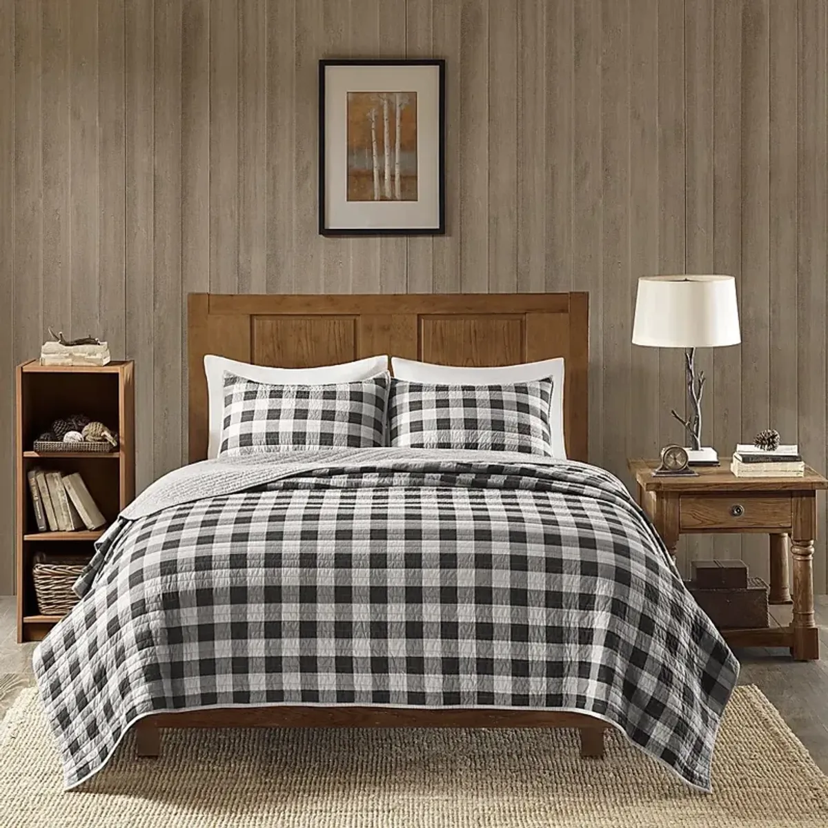 Alando Gray 3 Pc King Quilt Set