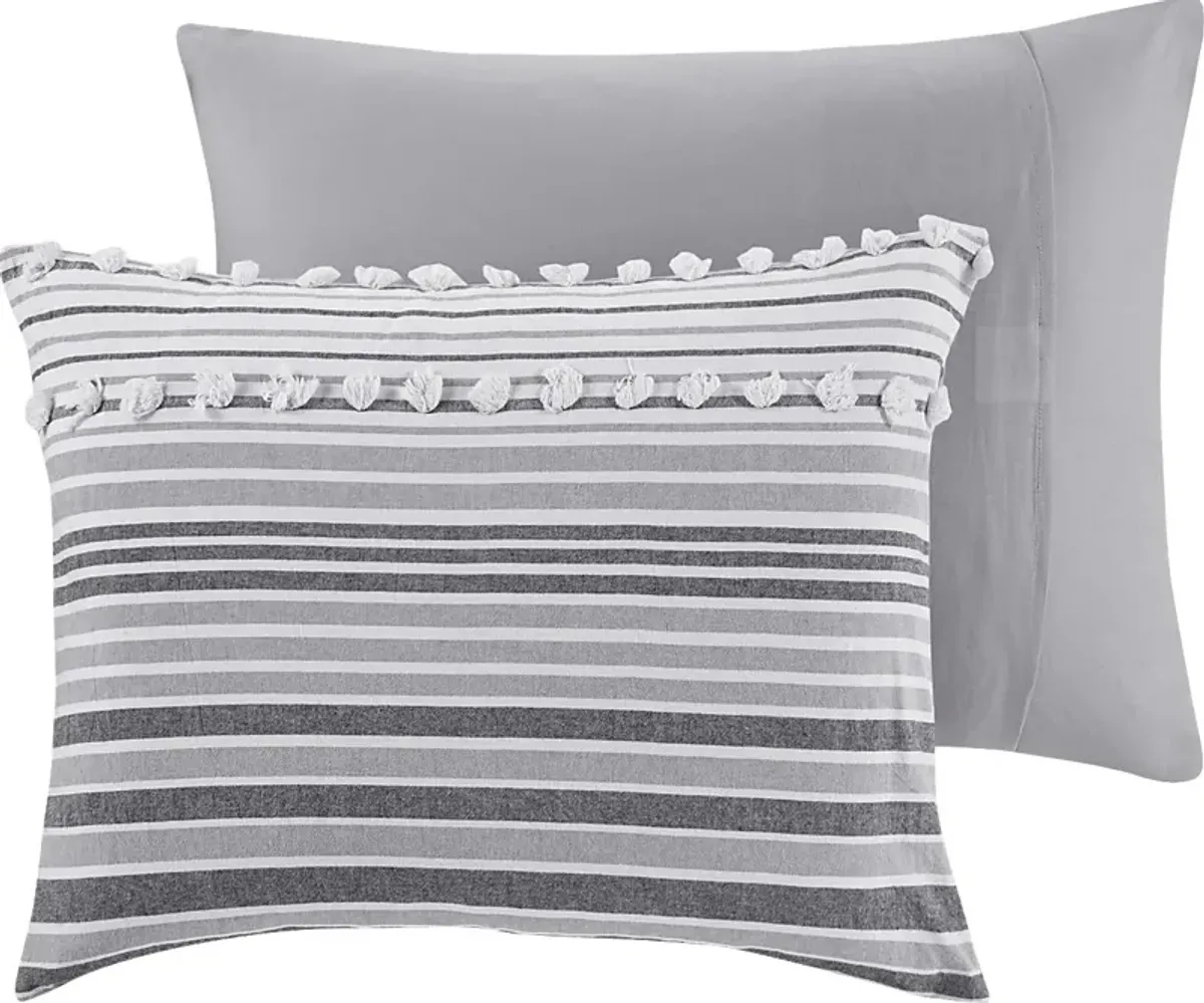 Neha Gray 5 Pc Queen Comforter Set