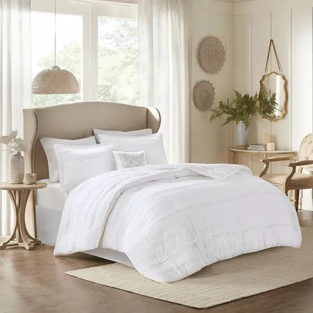 Allinda White 5 Pc Queen Comforter Set