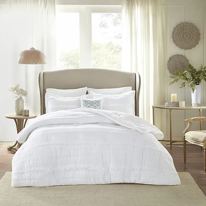 Allinda White 5 Pc California King Comforter Set