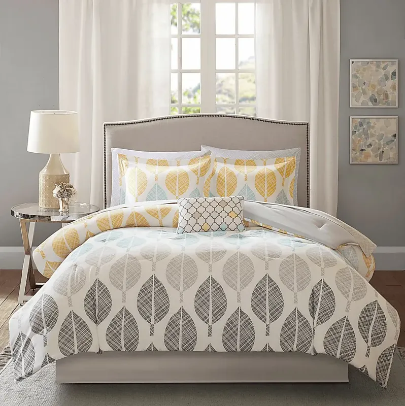 Sansa Yellow 9 Pc King Comforter Set