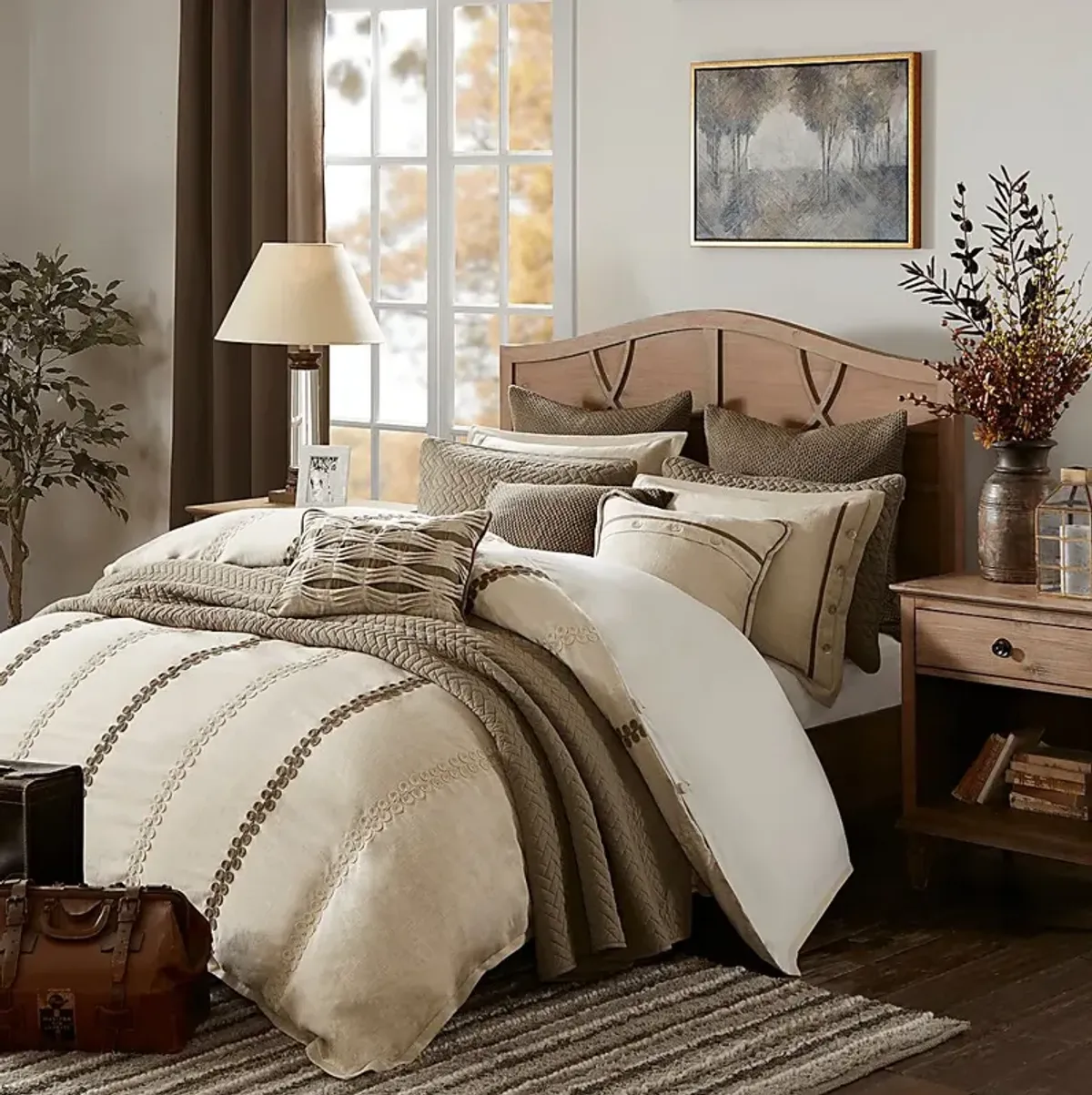 Teyla Linen 9 Pc Queen Comforter Set