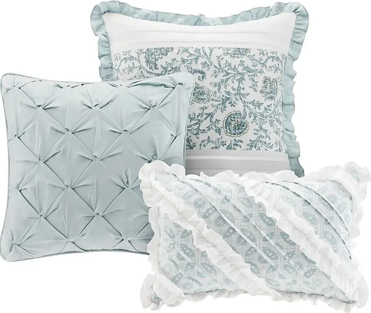 Malia Blue 9 Pc Queen Comforter Set