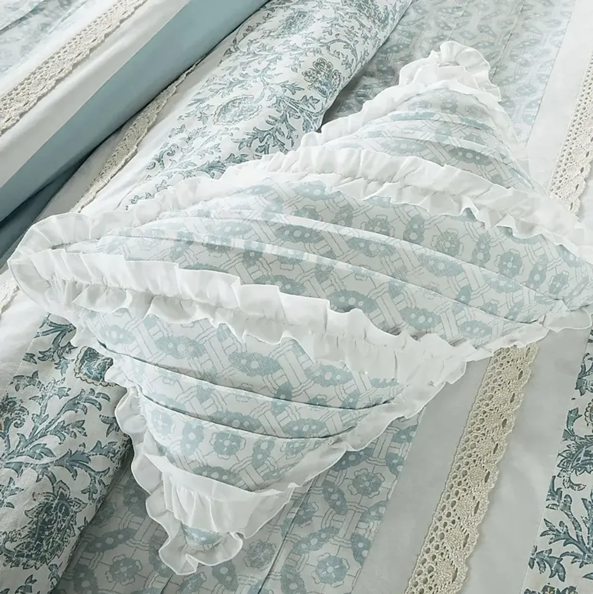 Malia Blue 9 Pc Queen Comforter Set