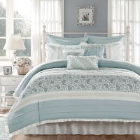 Malia Blue 9 Pc Queen Comforter Set