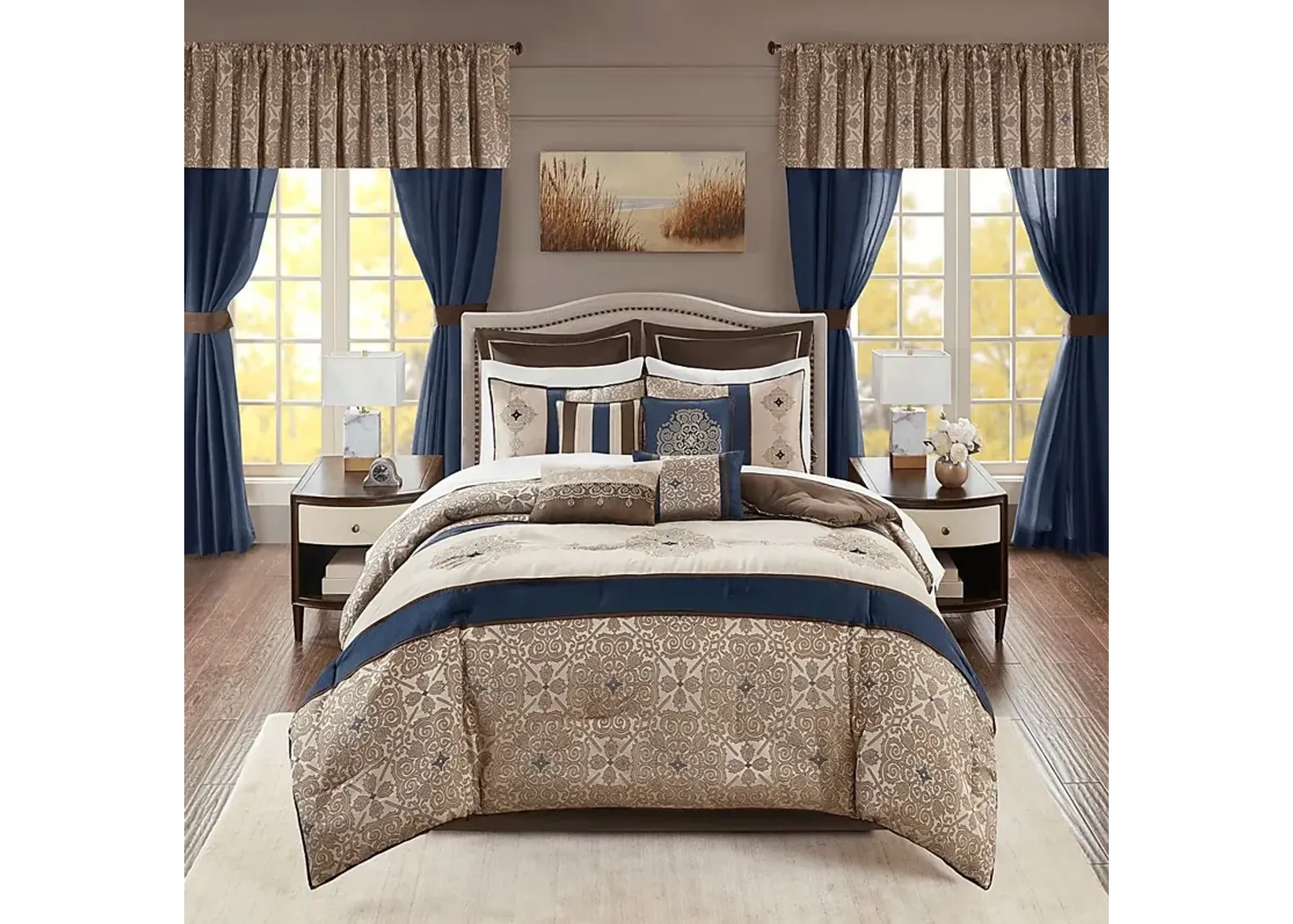 Taylah Navy 24 Pc King Room in a Bag