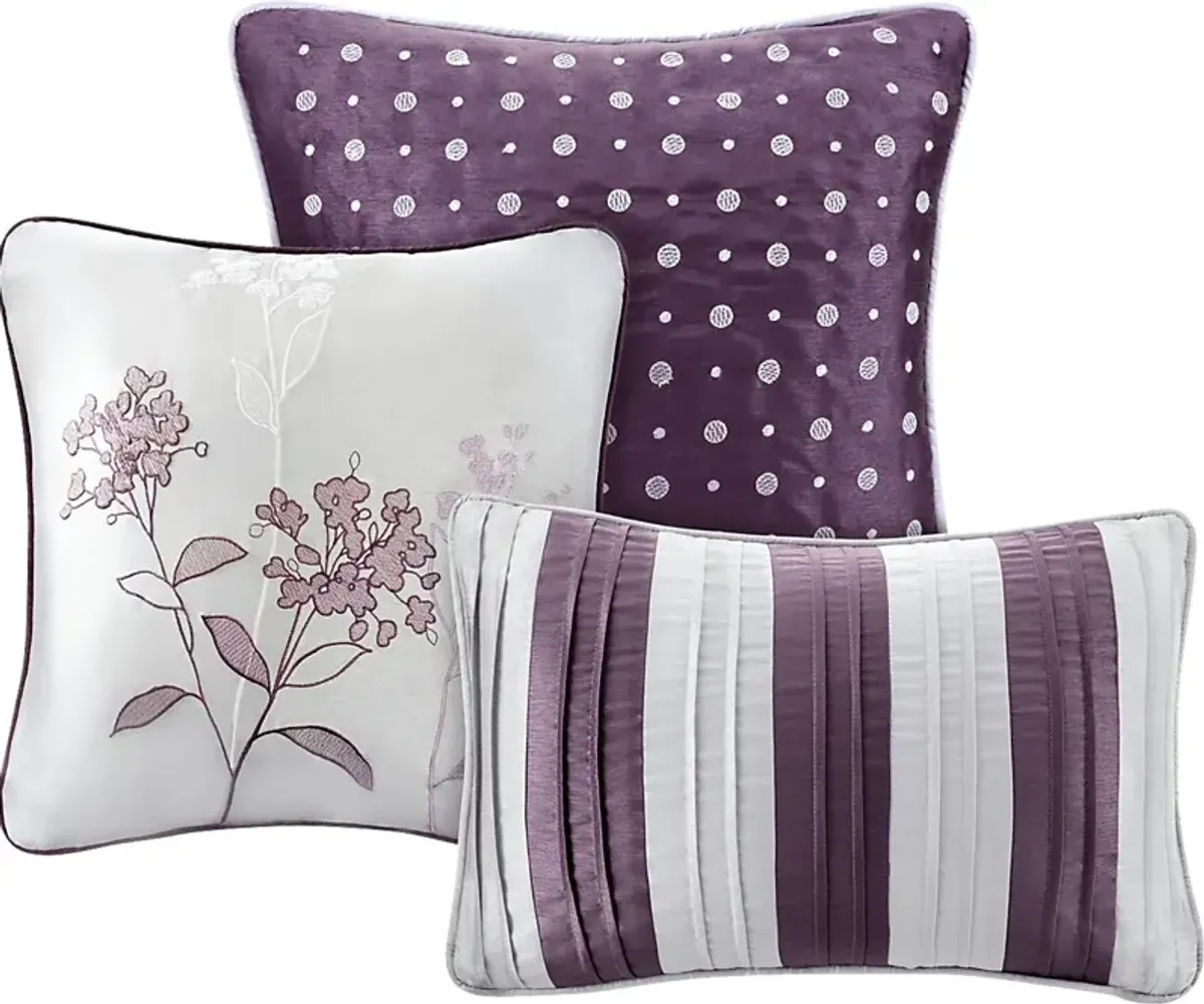 Zanya Plum 7 Pc California King Comforter Set