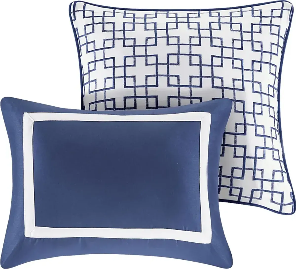 Noemy Navy 8 Pc Queen Coverlet Set