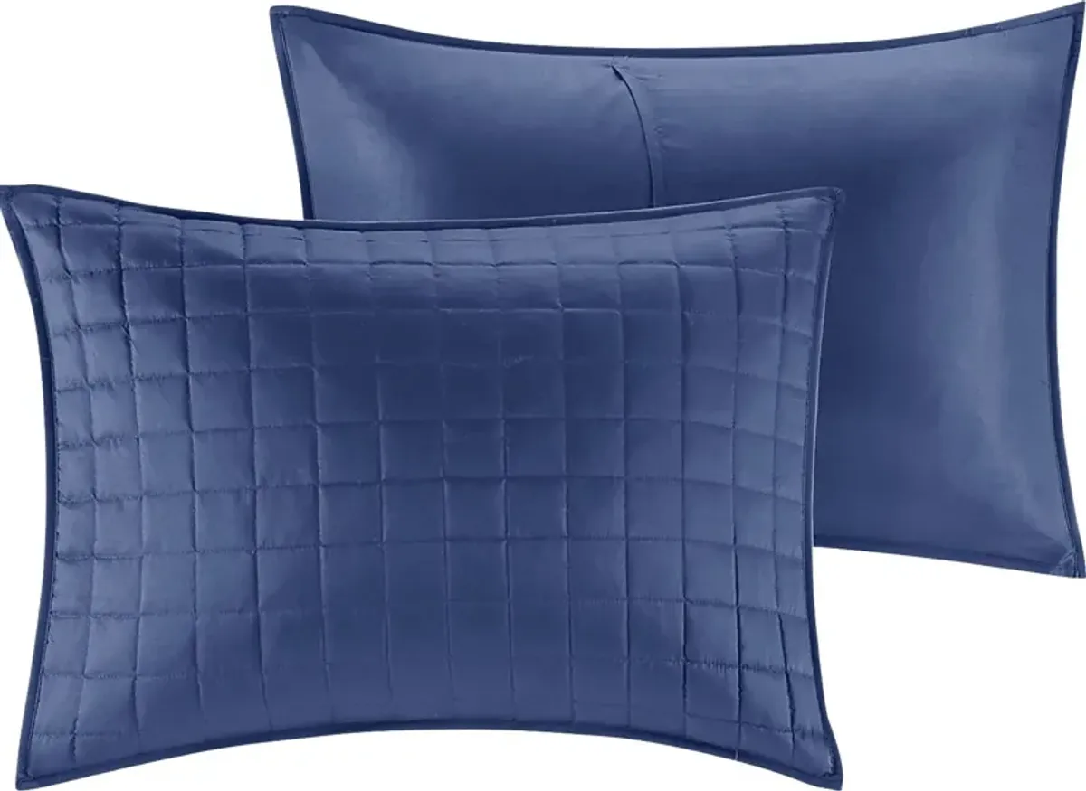 Noemy Navy 8 Pc Queen Coverlet Set