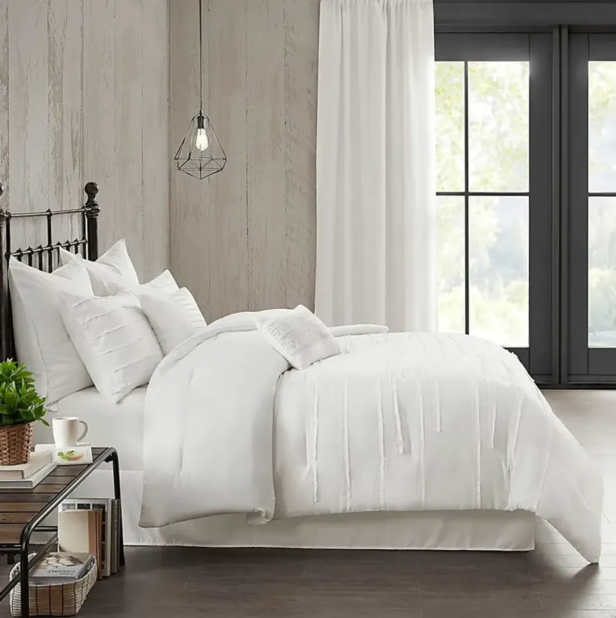 Maricka White 8 Pc King Comforter Set