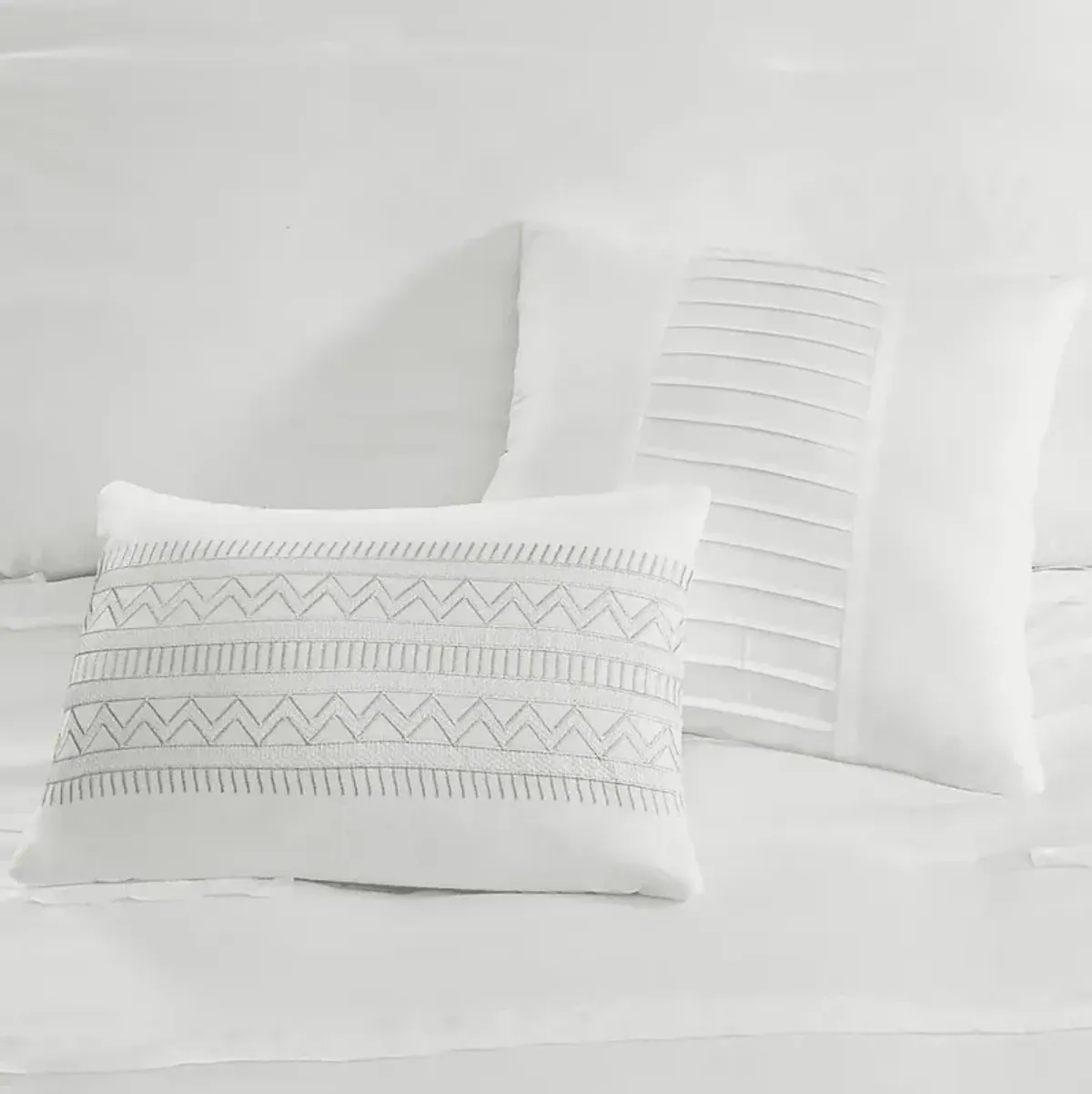 Maricka White 8 Pc King Comforter Set