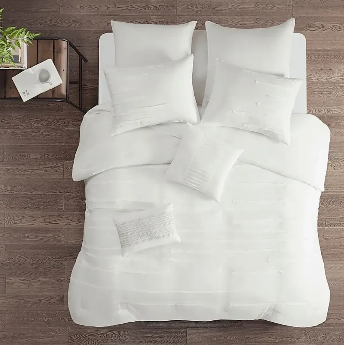 Maricka White 8 Pc King Comforter Set