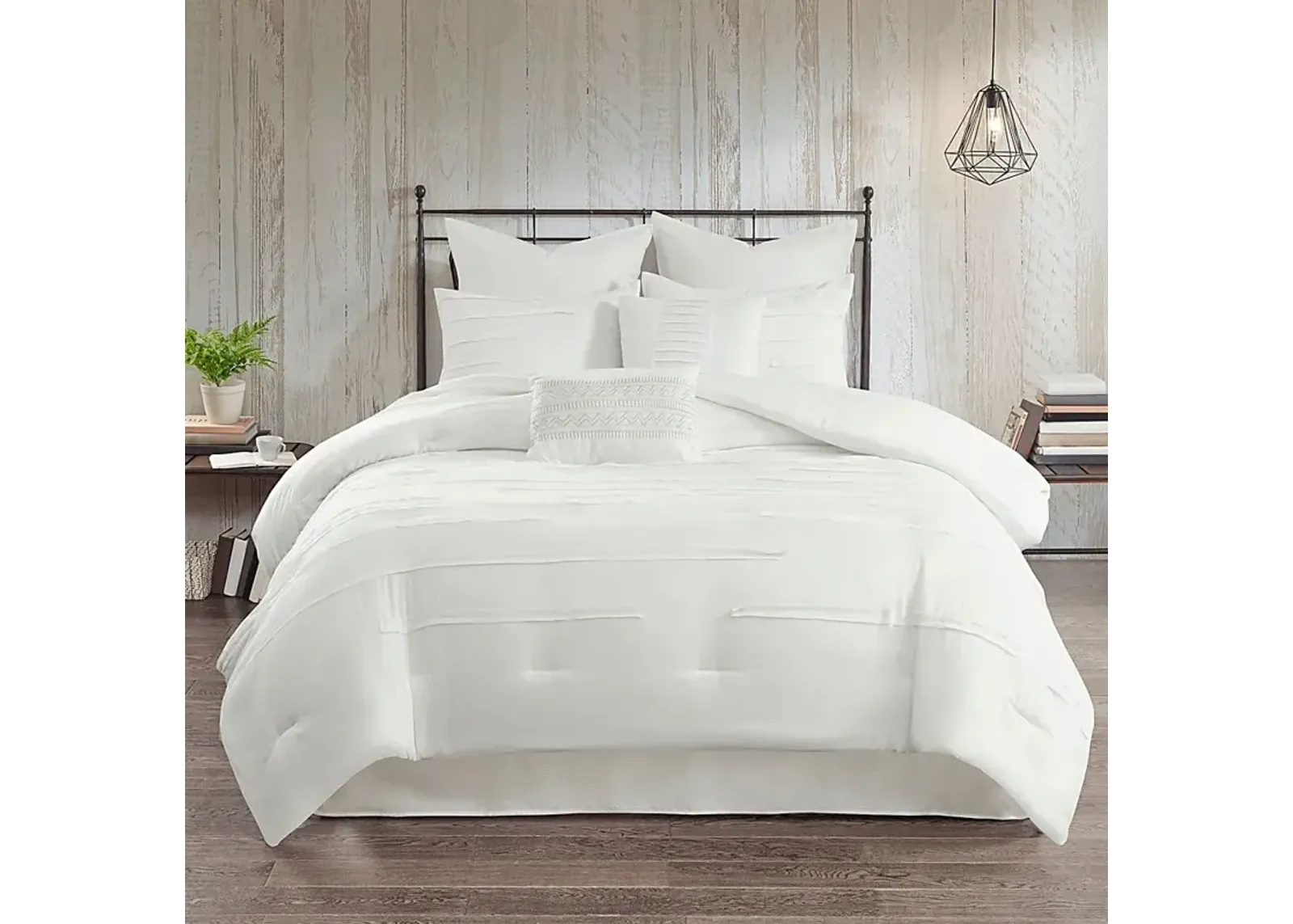 Maricka White 8 Pc King Comforter Set