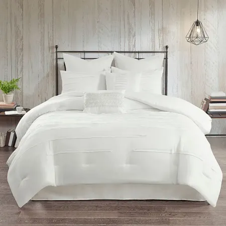 Maricka White 8 Pc King Comforter Set