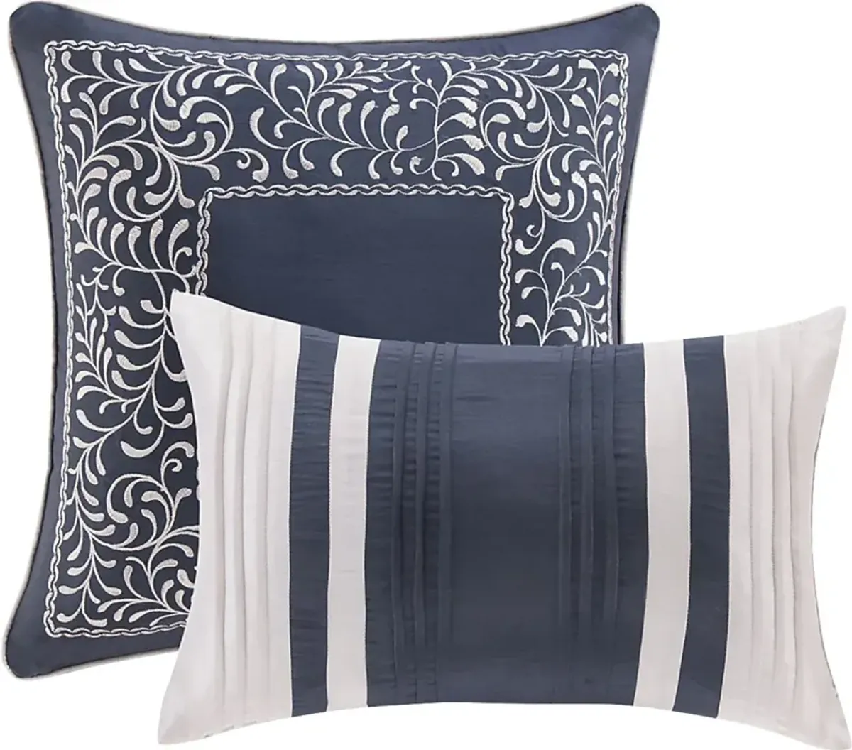 Diala Navy 8 Pc California King Comforter Set