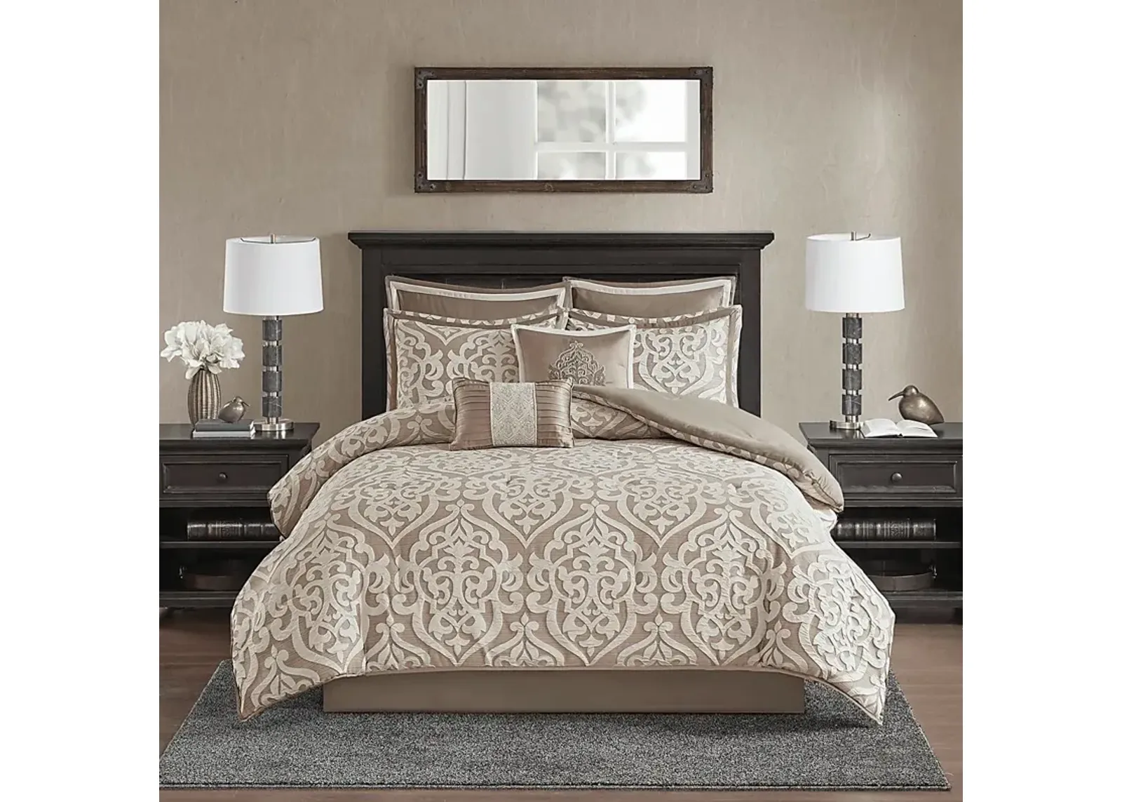 Zaida Tan 8 Pc Queen Comforter Set