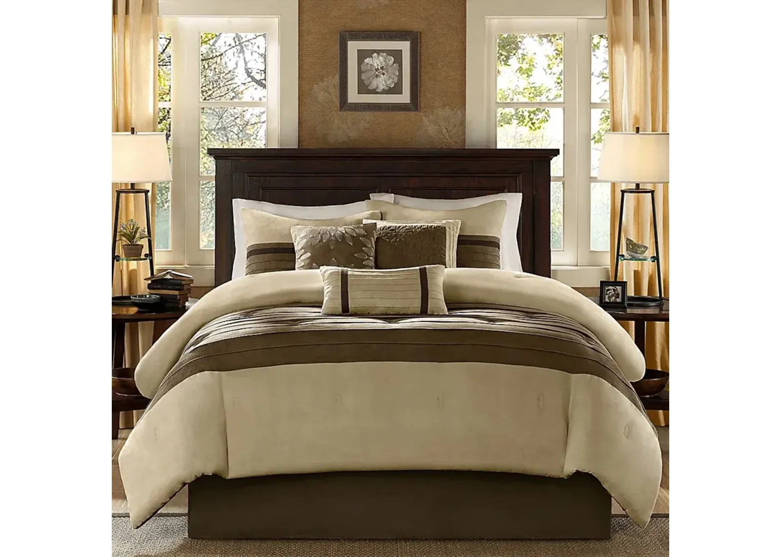 Metina Natural 7 Pc Queen Comforter Set