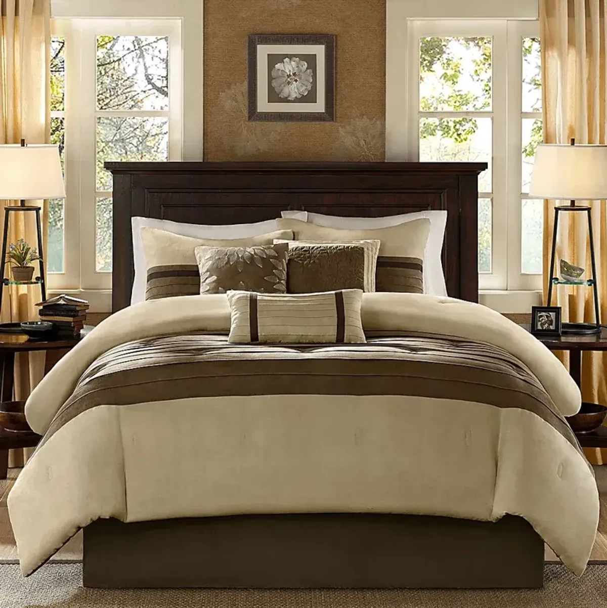 Metina Natural 7 Pc Queen Comforter Set