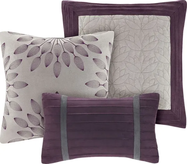Metina Purple 7 Pc King Comforter Set