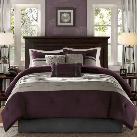 Metina Purple 7 Pc King Comforter Set
