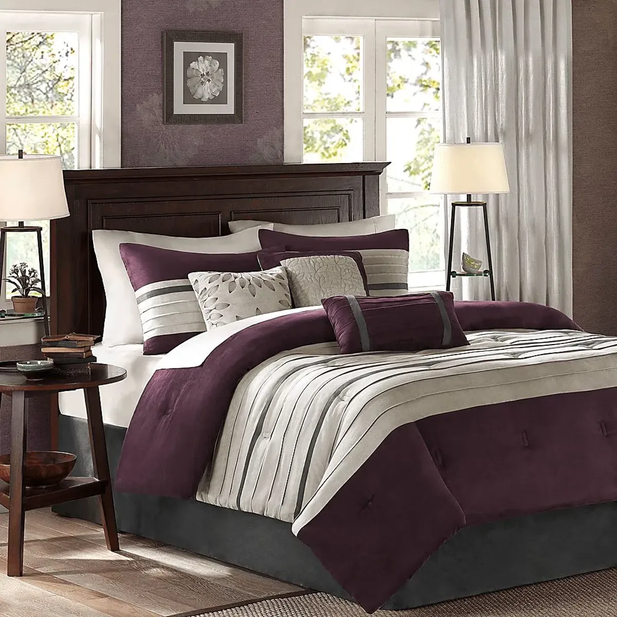 Metina Purple 7 Pc California King Comforter Set