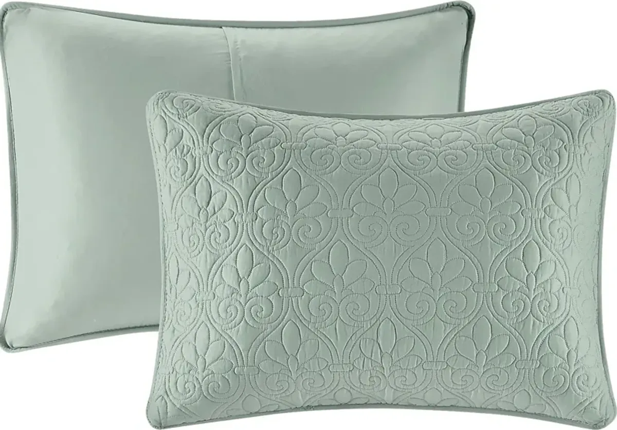 Riaz Seafoam 3 Pc Queen Coverlet Set