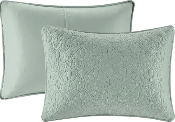 Riaz Seafoam 3 Pc Queen Coverlet Set