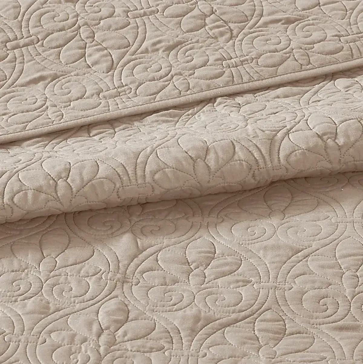 Riaz Khaki 3 Pc Queen Coverlet Set