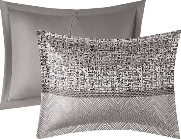 Zair Gray 7 Pc Queen Comforter Set