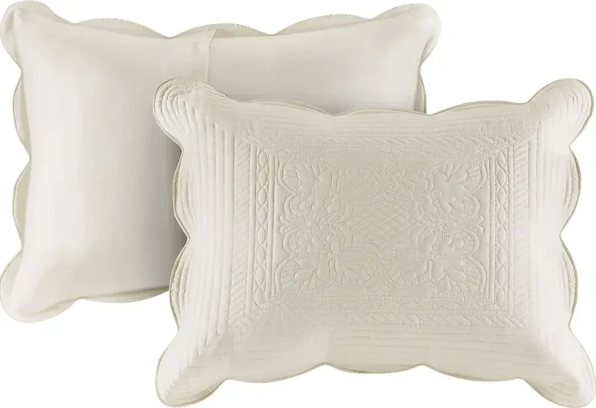 Midean Cream 3 Pc King Coverlet Set