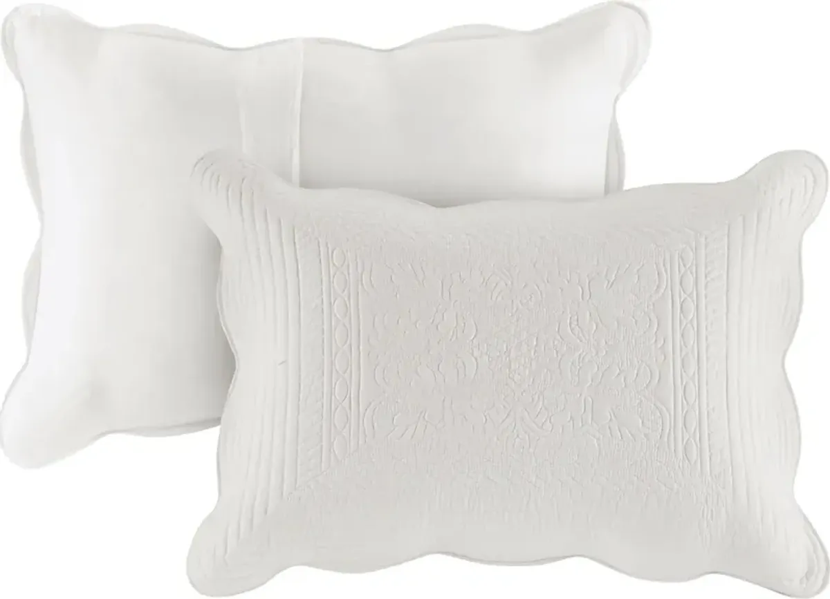 Midean White 3 Pc Queen Coverlet Set