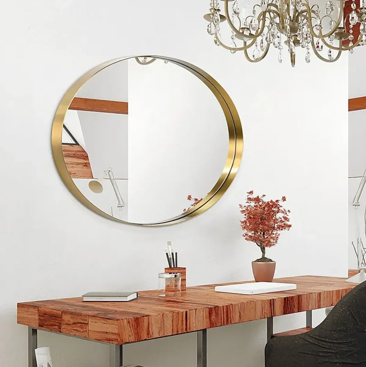 Zaylee Gold Oval Mirror