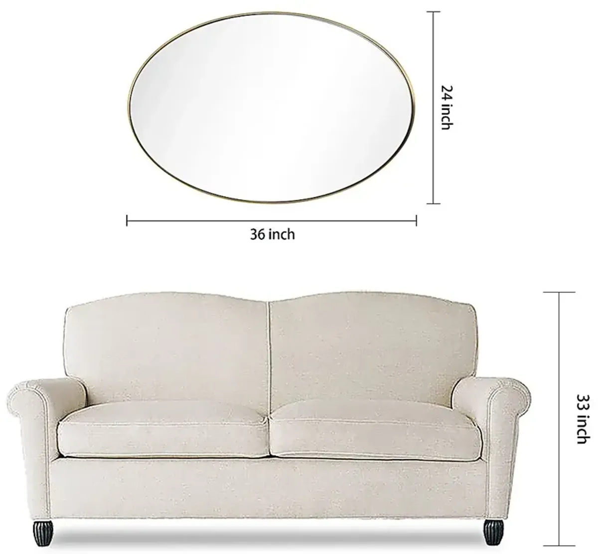 Zaylee Gold Oval Mirror