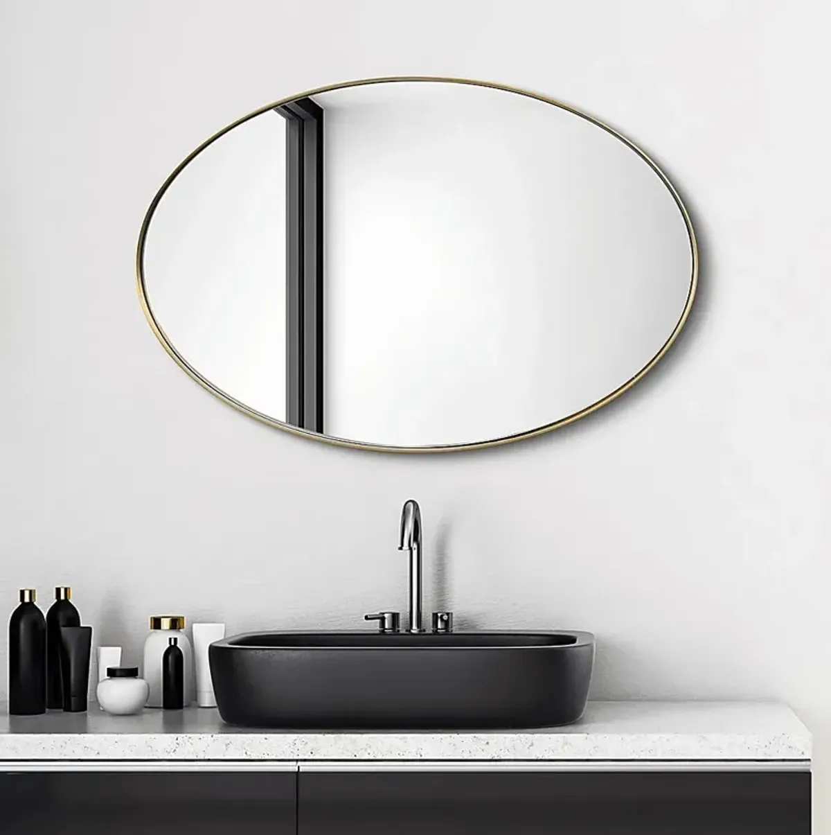 Zaylee Gold Oval Mirror