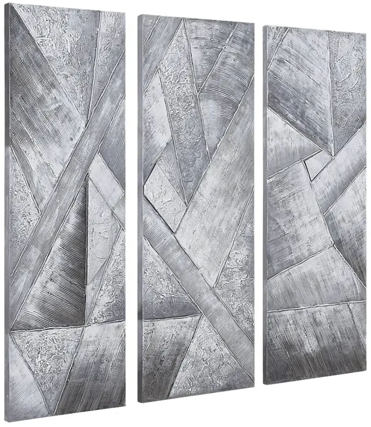 Dividing Thoughts Gray Artwork, Set of 3