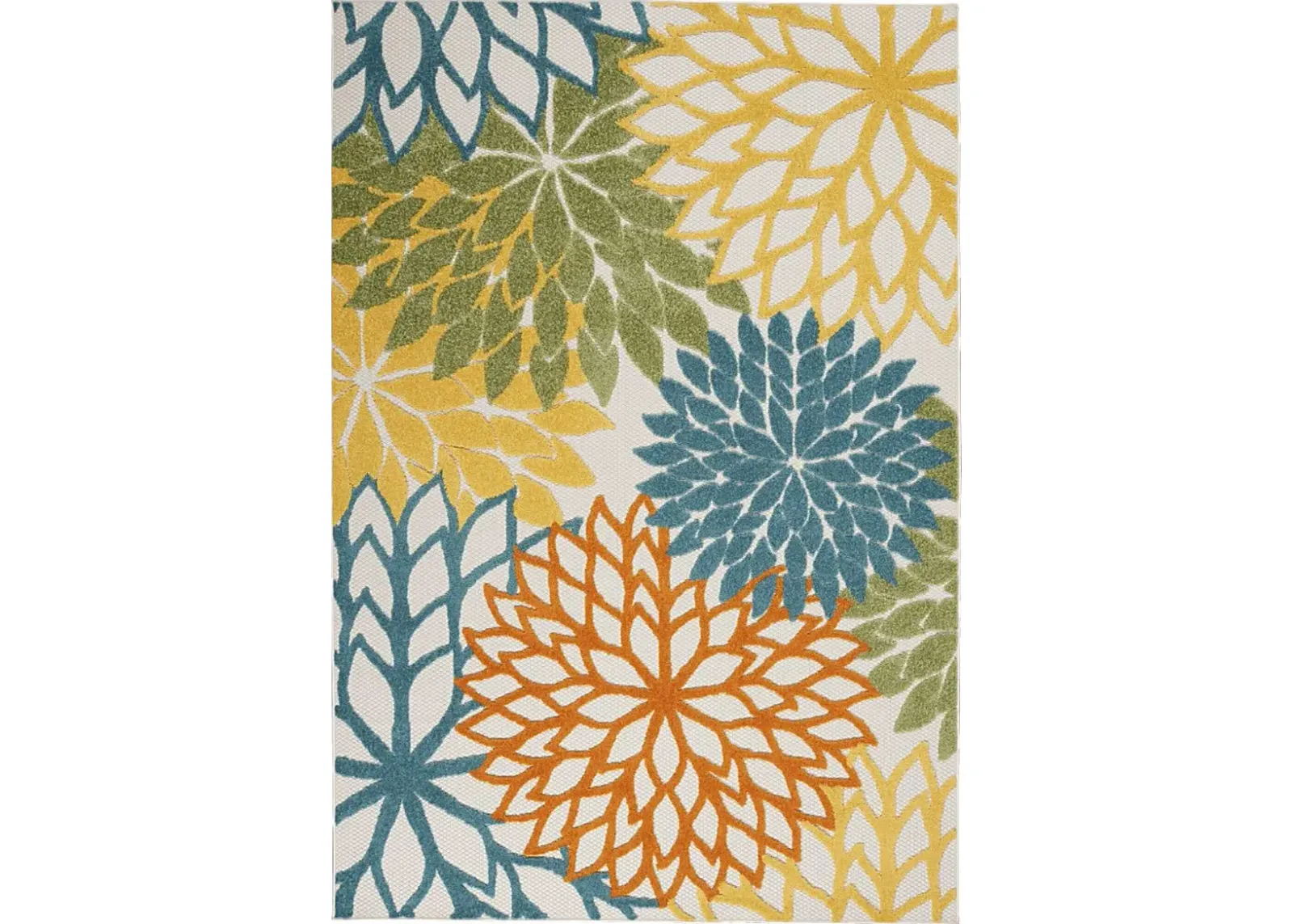 Winthrone Turquoise/Multi 5'3 x 7'5 Indoor/Outdoor Rug