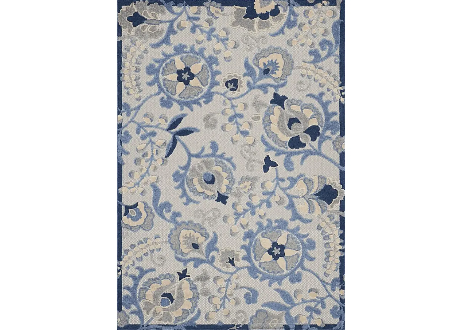 Jordonia Blue/Gray 5'3 x 7'5 Indoor/Outdoor Rug